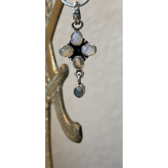 Small 1.25” Sterling Silver Ethiopian Opal Pendant - Great Gift for Child - Picture 4 of 9